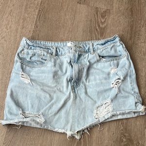women’s light denim jean skirt